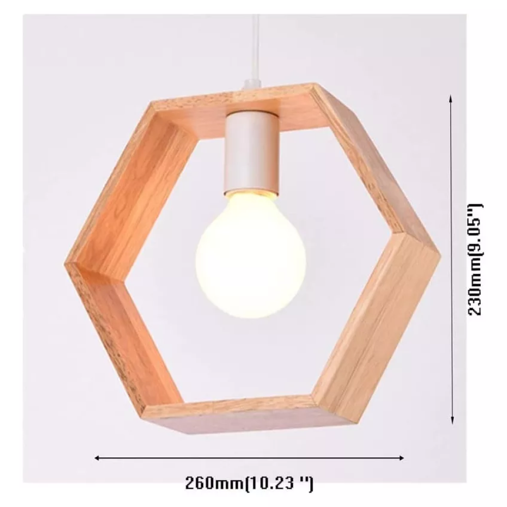 Lámparas Colgante Madera hexagonal